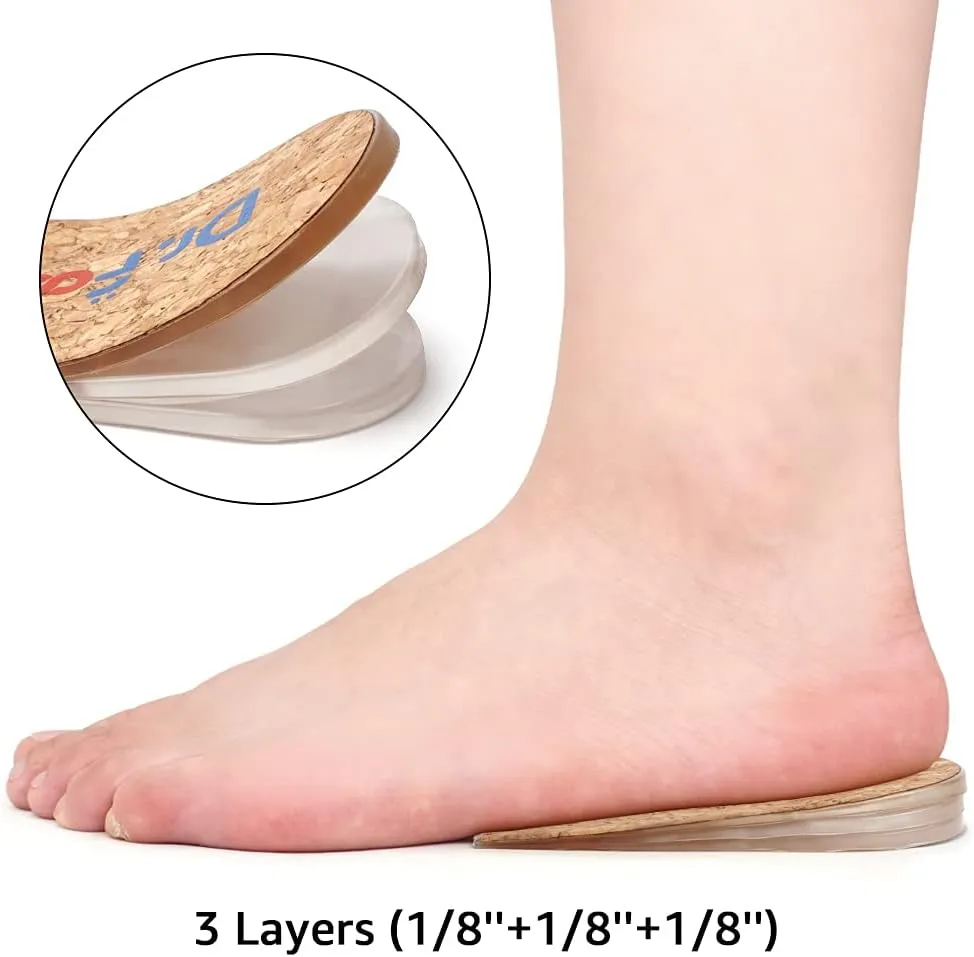 Dr. Foot's Adjustable Orthopedic Heel Lift for Leg Length Discrepancies, Height Increase Insole for Heel Spurs, Heel Pain, Sports Injuries, and Achilles tendonitis (Large- Women's 10-13|Men's 9-14)