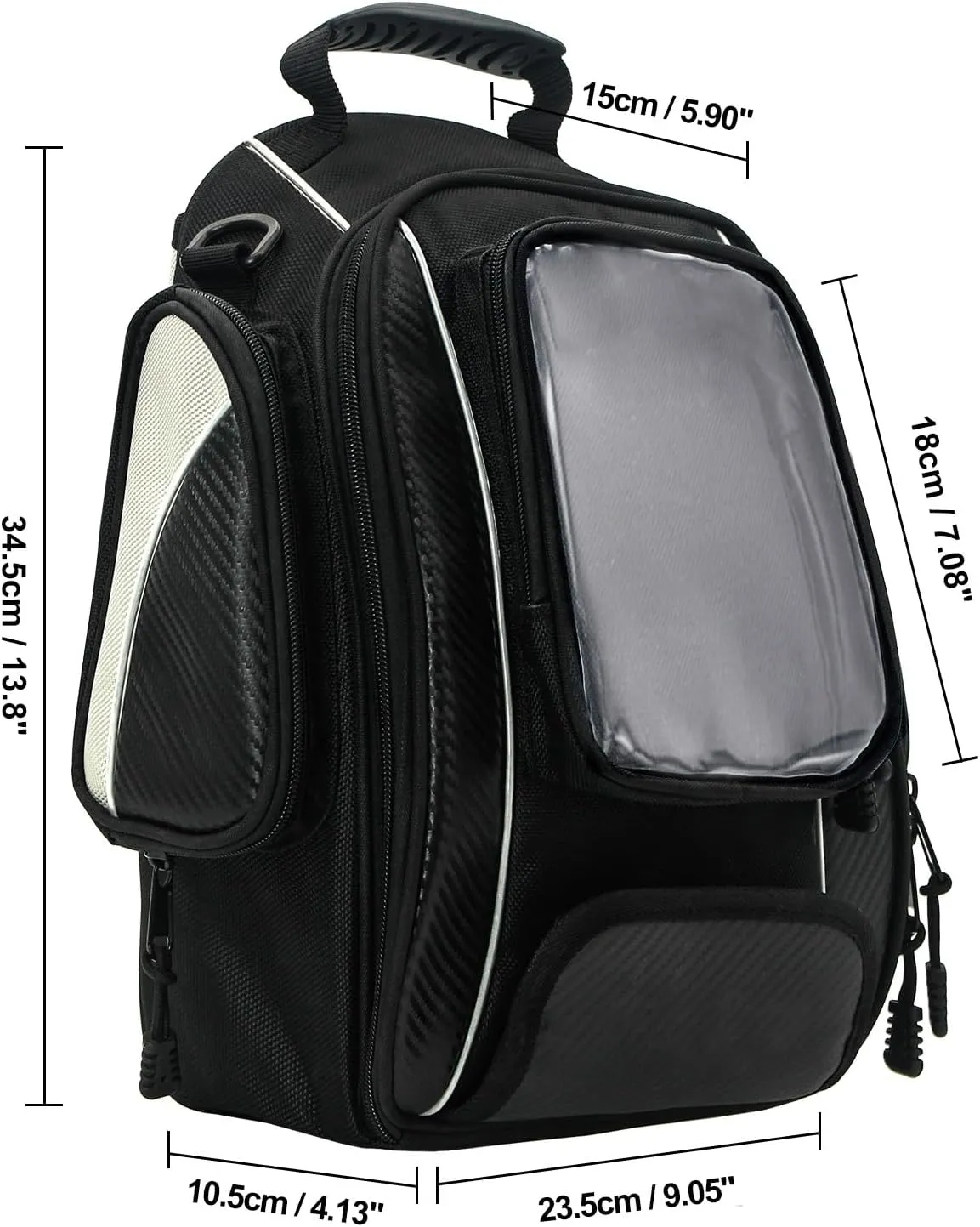Dracarys Motorcycle Tank Bag Oxford Saddle Black Motorbike Bag - Strong Magnetic Bag for Honda Yamaha Suzuki Kawasaki Harley