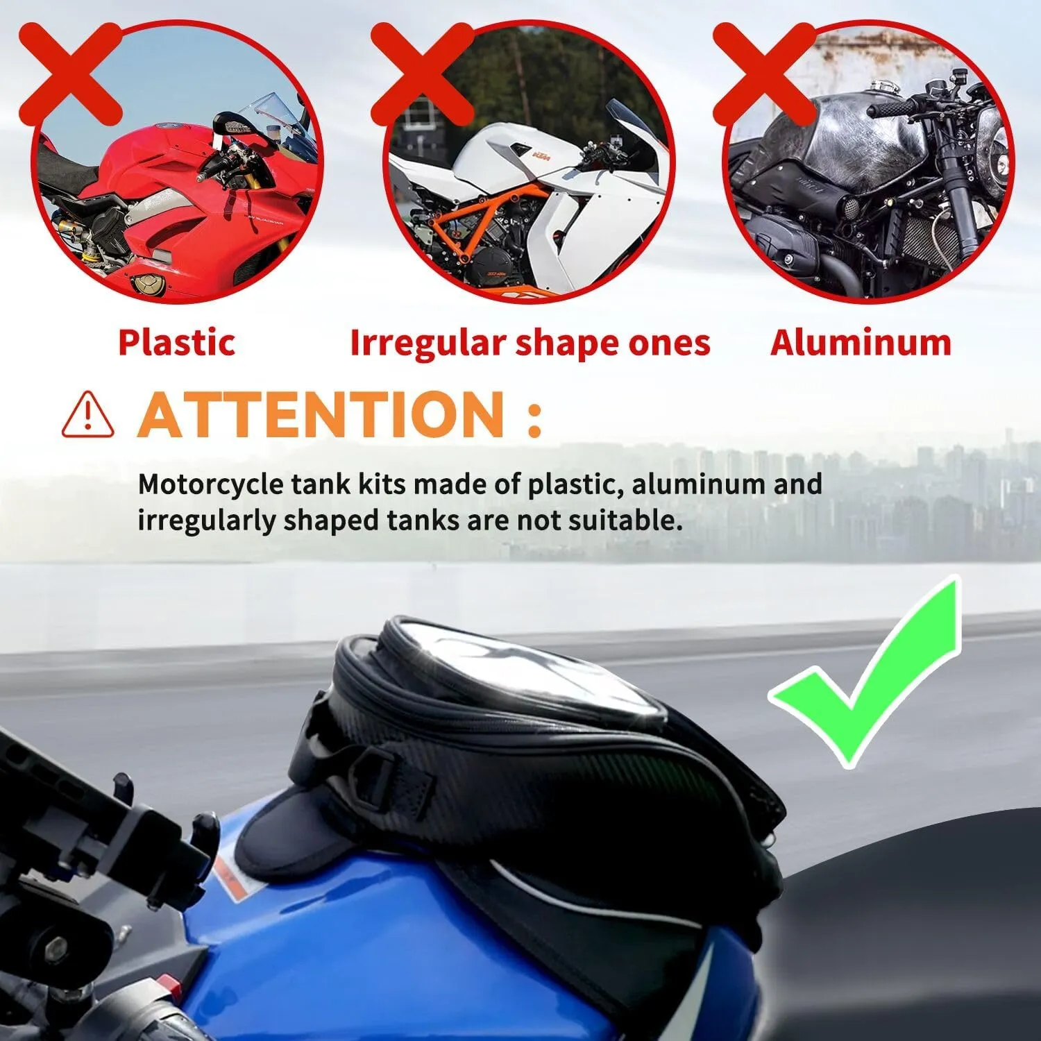 Dracarys Motorcycle Tank Bag Oxford Saddle Black Motorbike Bag - Strong Magnetic Bag for Honda Yamaha Suzuki Kawasaki Harley