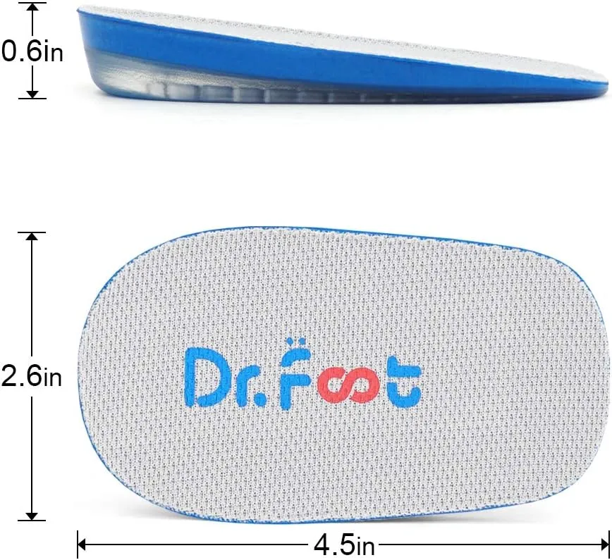 Dr.Foot Height Increase Insoles, Heel Cushion Inserts, Heel Lift Inserts for Leg Length Discrepancies