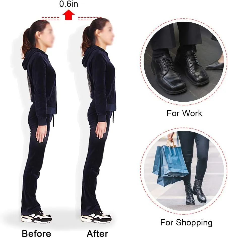 Dr.Foot Height Increase Insoles, Heel Cushion Inserts, Heel Lift Inserts for Leg Length Discrepancies