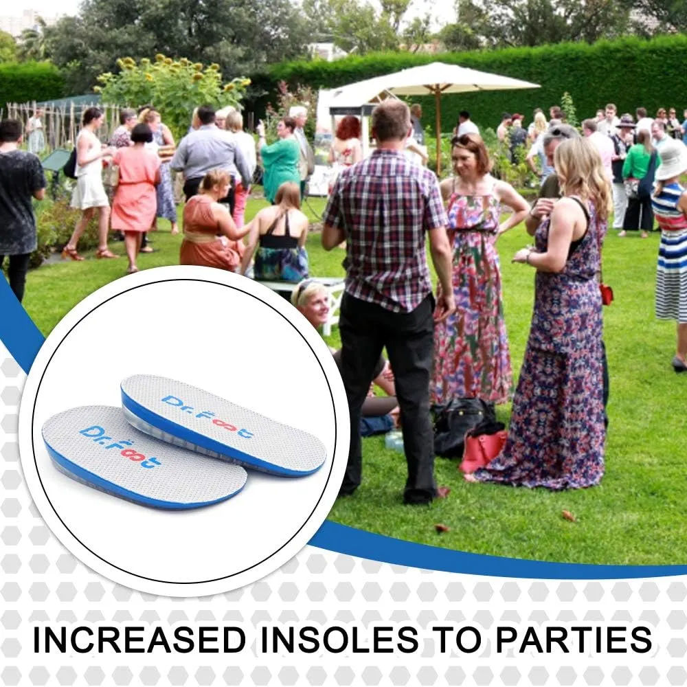Dr.Foot Height Increase Insoles, Heel Cushion Inserts, Heel Lift Inserts for Leg Length Discrepancies