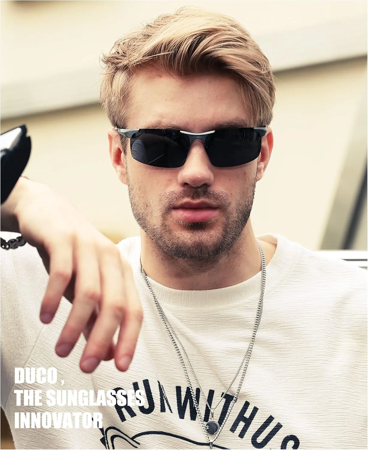 DUCO Mens Sports Polarized Sunglasses UV Protection Sunglasses for Men 8177s