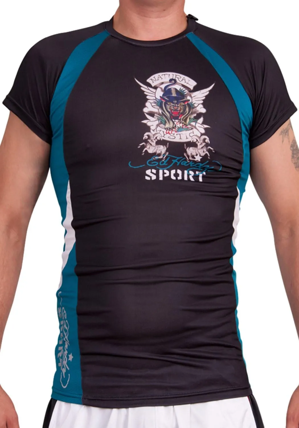 Ed Hardy Men's Sport Athletic Mesh Crew Tee Top