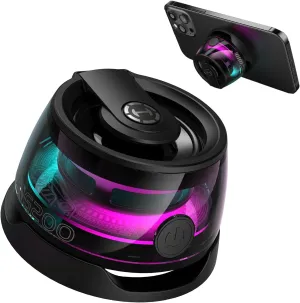 Edifier G200 Magnetic Phone Stand Bluetooth Speaker - Gift Ideas - Small Multifunctional Portable RGB Wireless Speaker with Strong Magnet for Home/Office/Travel/Fridge/Workbench/Car & Anything Metal