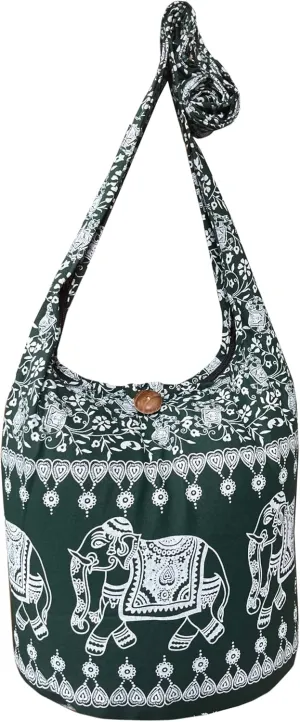 Elephant Crossbody Sling Bag Hippie Hobo Shoulder Purse Medium