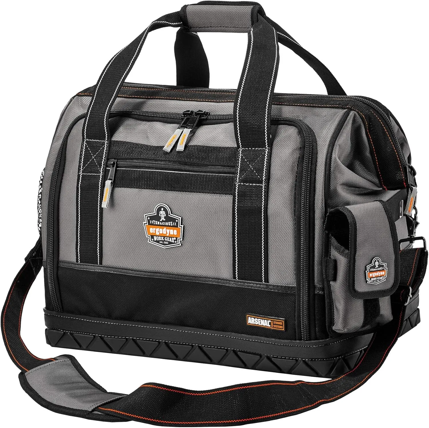 Ergodyne - 13715 Arsenal 5818 Tool Bag, Zip Open Sides, 61-Pockets, Large Gray