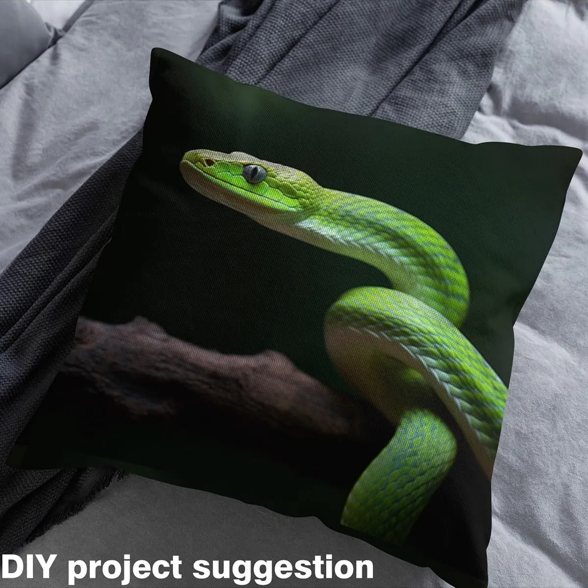 Erosebridal Green Snake Fabric by The Yard, Safari Wildlife Indoor Outdoor Fabric, Reptile Upholstery Fabric, 3D Print Decorative Fabric for Adults Teens for Upholstery and Home Accents, 3 Yards