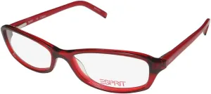 Esprit 17343 Womens/Ladies Rectangular Full-rim Sunglass Lens Clip-Ons Crystals Spring Hinges Eyeglasses/Eyeglass Frame