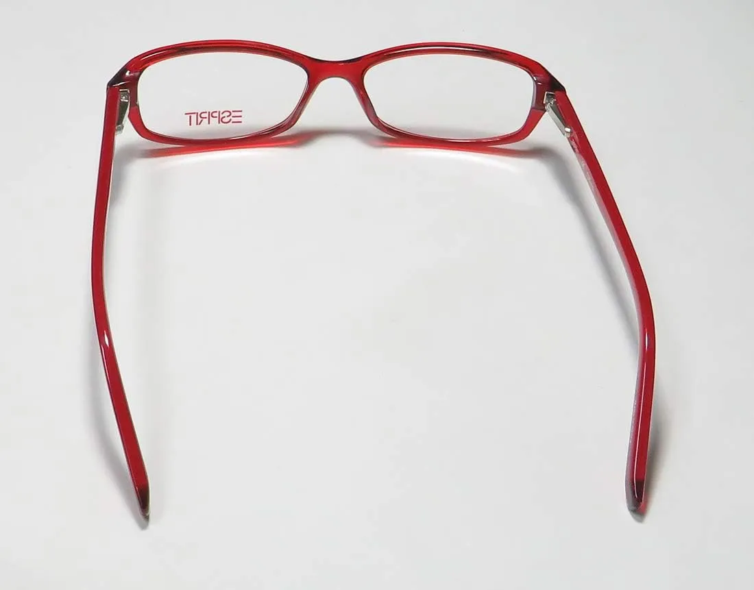 Esprit 17343 Womens/Ladies Rectangular Full-rim Sunglass Lens Clip-Ons Crystals Spring Hinges Eyeglasses/Eyeglass Frame
