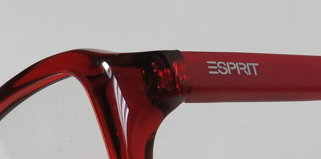 Esprit 17343 Womens/Ladies Rectangular Full-rim Sunglass Lens Clip-Ons Crystals Spring Hinges Eyeglasses/Eyeglass Frame