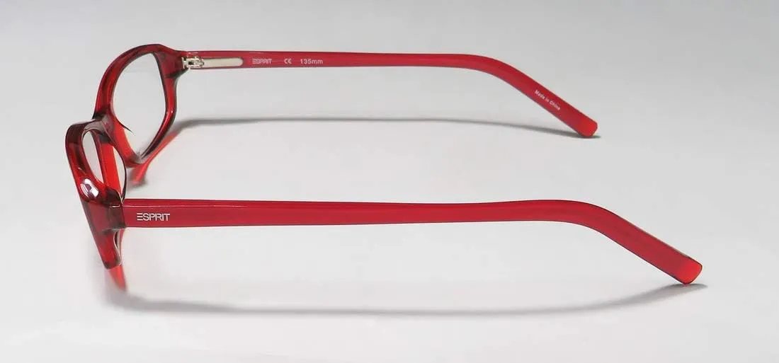 Esprit 17343 Womens/Ladies Rectangular Full-rim Sunglass Lens Clip-Ons Crystals Spring Hinges Eyeglasses/Eyeglass Frame
