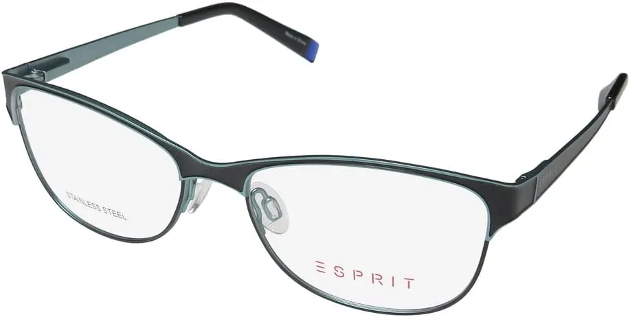 Esprit 17474 Womens/Ladies Cat Eye Full-rim Flexible Hinges Eyeglasses/Eyewear (51-15-135, Blue)