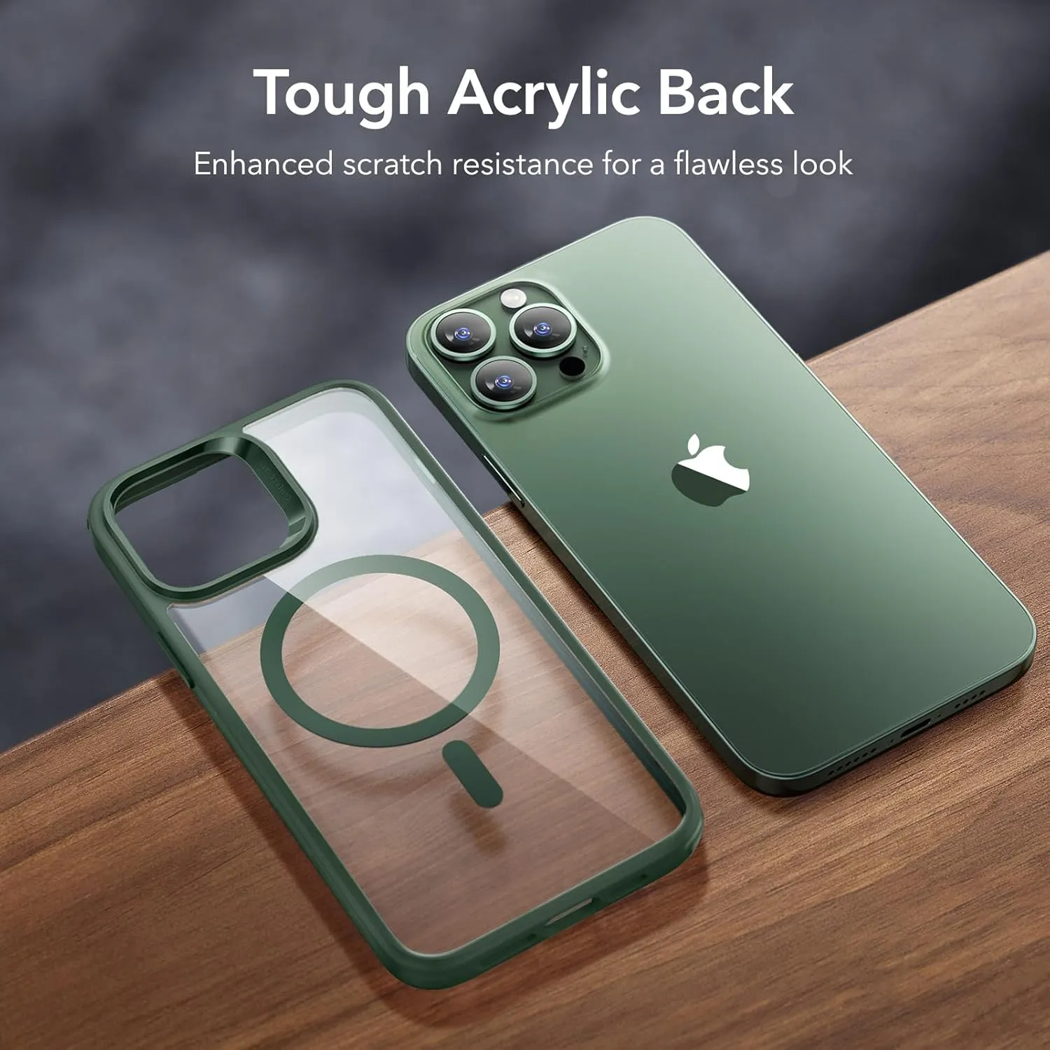 ESR for iPhone 13 Pro Case, Compatible with MagSafe, Shockproof Military-Grade Protection, Yellowing Resistant, Magnetic Phone Case for iPhone 13 Pro, Classic Hybrid Case (HaloLock),Clear Green