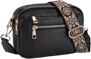 Ethnic Leather Bags for Women Casual Shoulder Bag Crossbody Bag Satchel on Trend Purses for Work Travel 2024