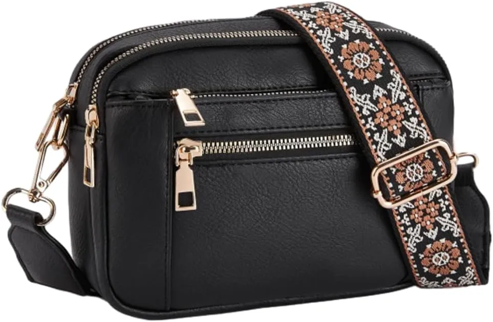 Ethnic Leather Bags for Women Casual Shoulder Bag Crossbody Bag Satchel on Trend Purses for Work Travel 2024