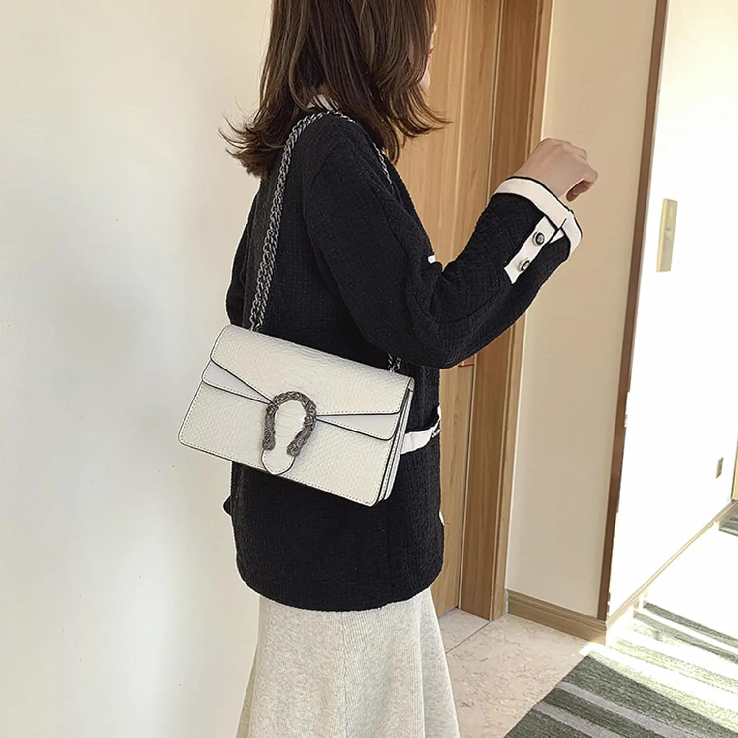 Evening Bags and Clutches for women,Chain Fashion Crossbody Bags Satchel Handbags,Cute Vegan Purses and Shoulder Bag