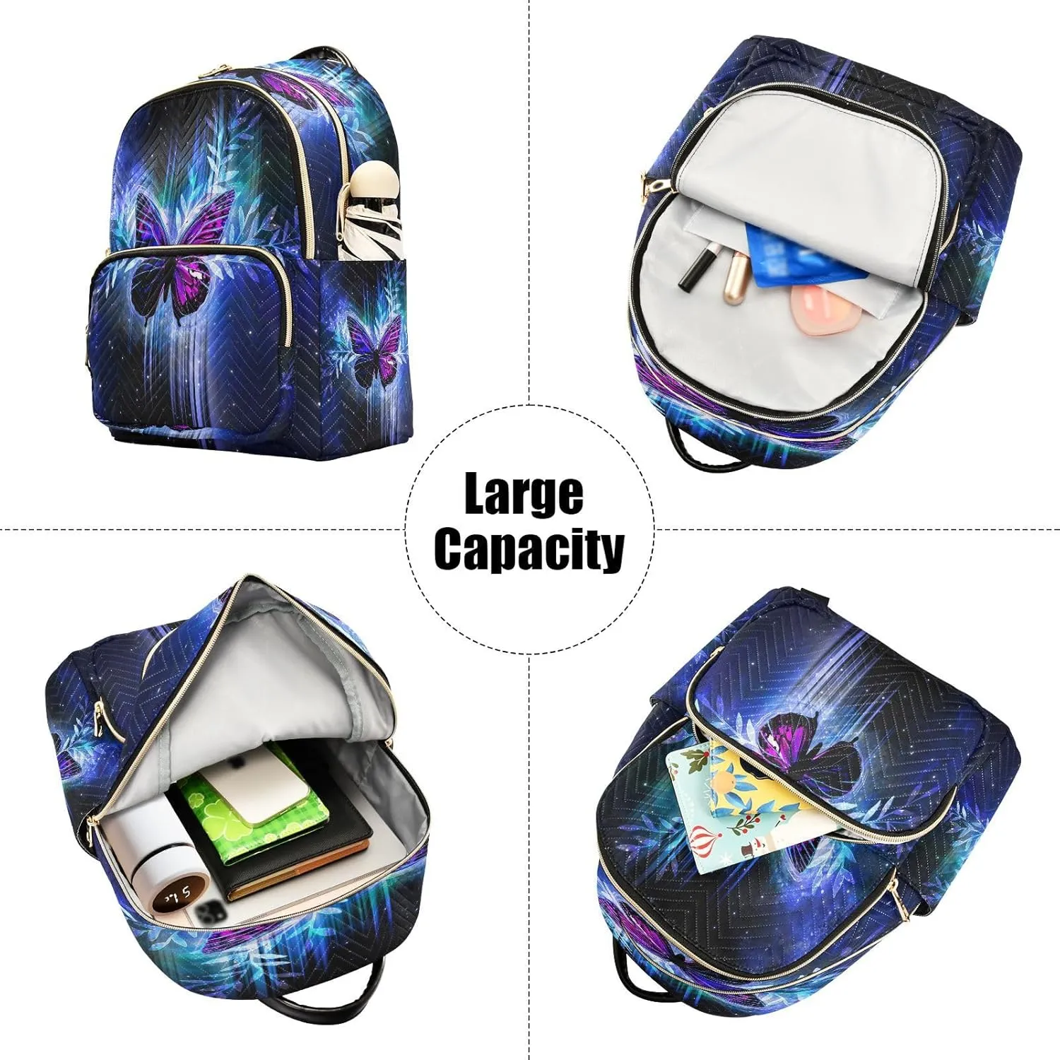 Exnundod Backpack Purse for Women Butterfly Mini Fashion Backpack Lightweight Casual Travel Daypack, Small