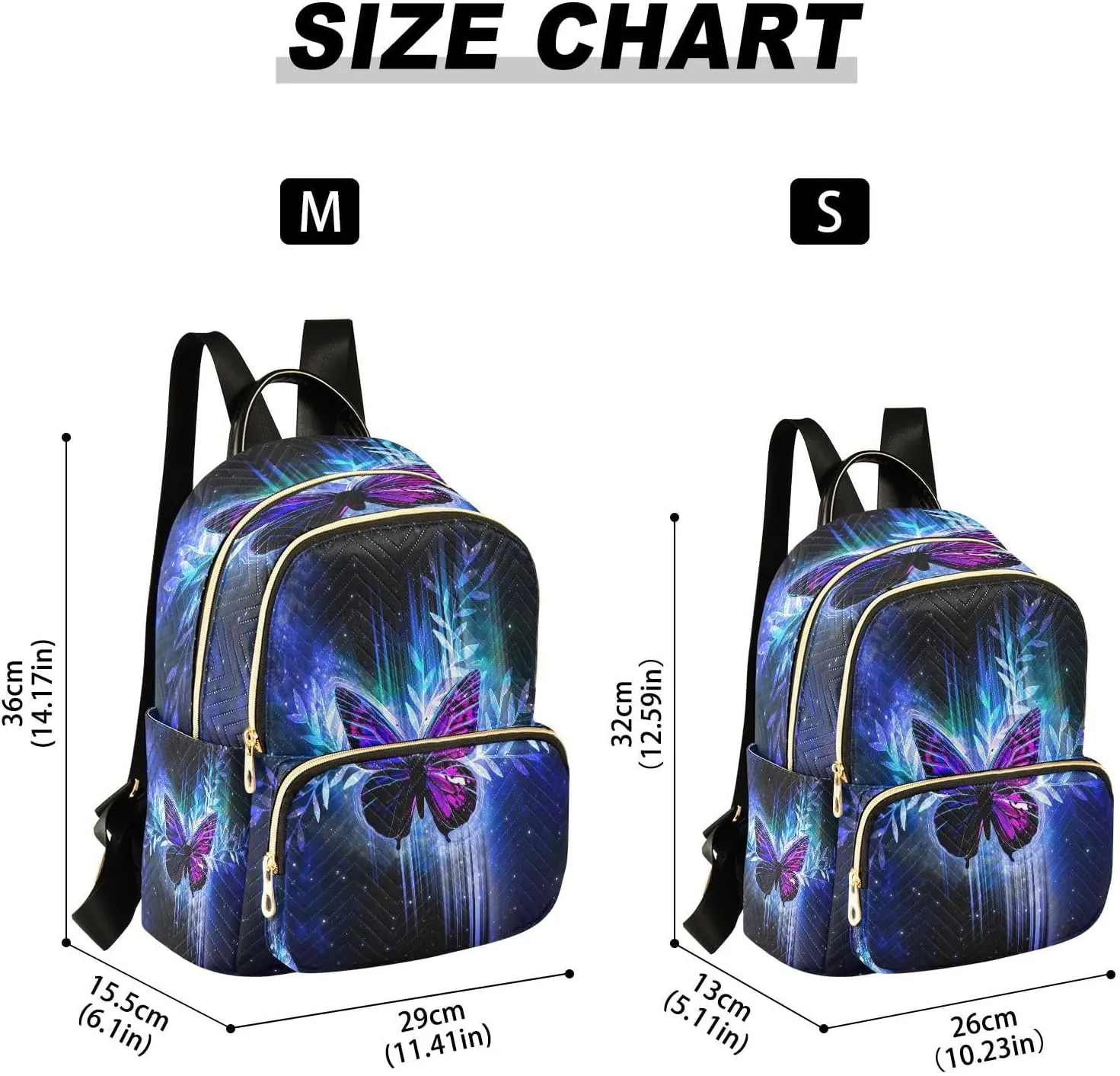 Exnundod Backpack Purse for Women Butterfly Mini Fashion Backpack Lightweight Casual Travel Daypack, Small
