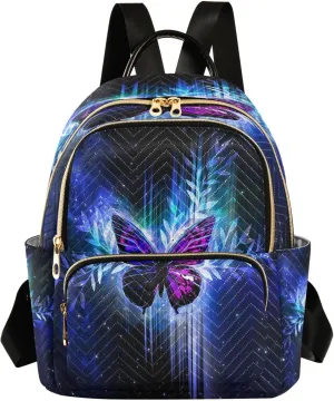 Exnundod Backpack Purse for Women Butterfly Mini Fashion Backpack Lightweight Casual Travel Daypack, Small