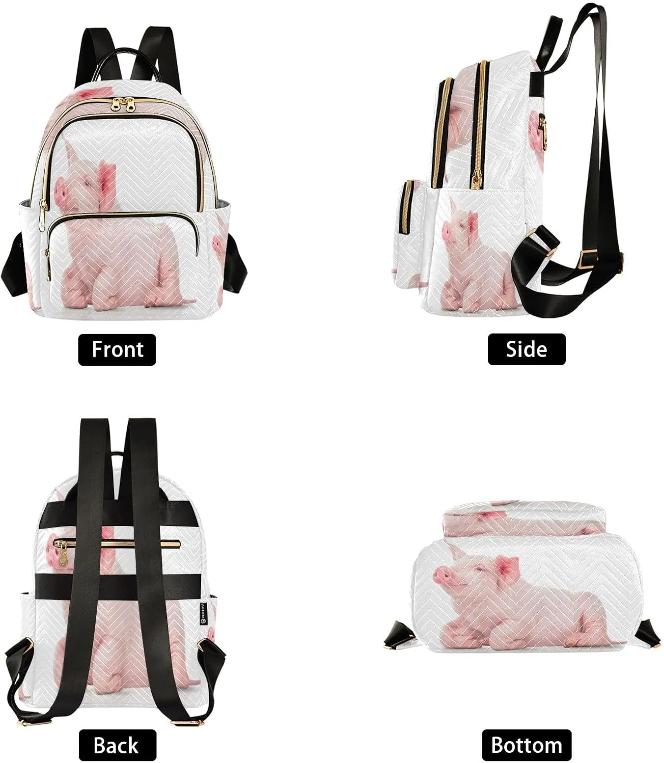 Exnundod Backpack Purse for Women Naive Piggy Travel Backpack Lightweight Daypack Cute Pig
