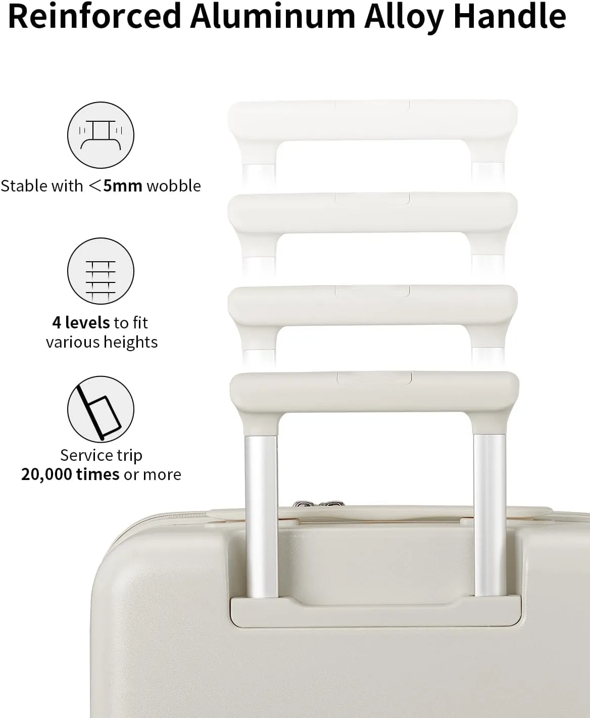 Expandable Top Open 24 Inch Checked Luggage with Spinner Wheels, Large Suitcase with TSA Lock, Hardside Travel Luggage Suitcases for Men Women, for 14 Days Travel, Coconut White