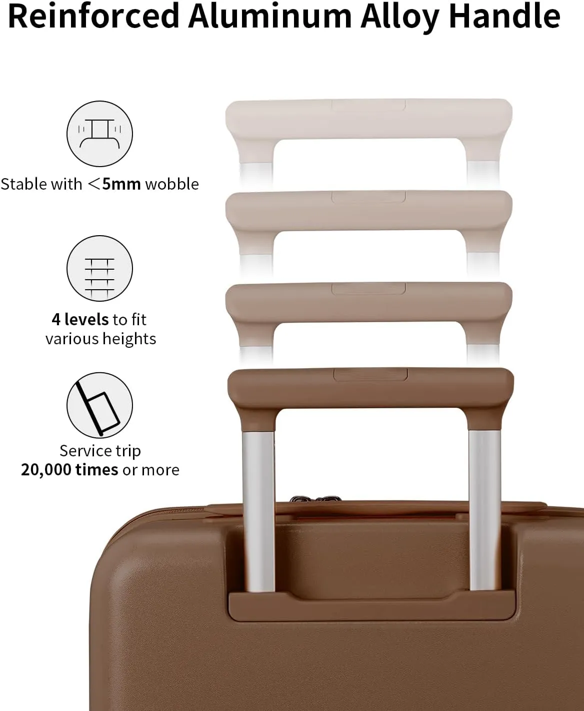 Expandable Top Opening 26 Inch Checked Luggage with Spinner Wheels, Large Suitcase with TSA Lock, Hard Shell Travel luggage Suitcases for Men Women, for 20 Days Travel, Chocolate Brown