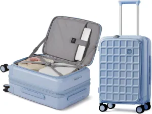 Expandable Top Opening Carry On Luggage Airline Approved, 20 Inch Lightweight Hardside Carry On Suitcase with Spinner Wheels, Travel Luggage for Women Men, Blueberry Blue