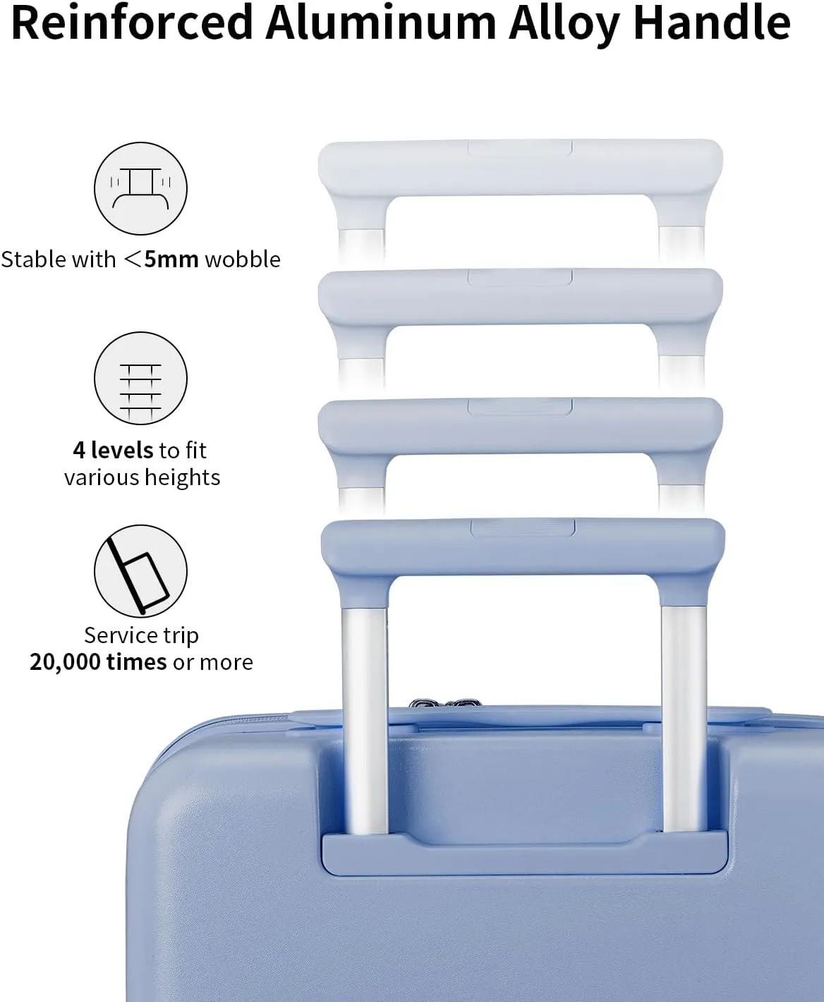 Expandable Top Opening Carry On Luggage Airline Approved, 20 Inch Lightweight Hardside Carry On Suitcase with Spinner Wheels, Travel Luggage for Women Men, Blueberry Blue