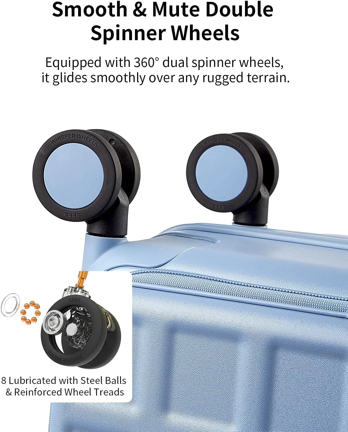 Expandable Top Opening Carry On Luggage Airline Approved, 20 Inch Lightweight Hardside Carry On Suitcase with Spinner Wheels, Travel Luggage for Women Men, Blueberry Blue