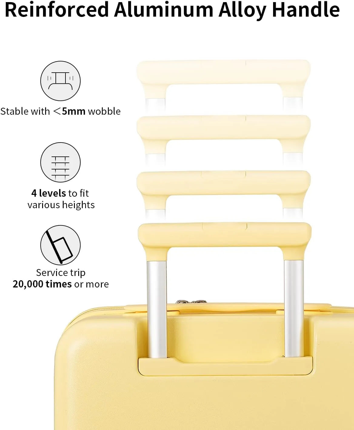 Expandable Top Opening Carry On Luggage Airline Approved, 20 Inch Lightweight Hardside Carry On Suitcase with Spinner Wheels, Travel Luggage for Women Men, Cheese Yellow