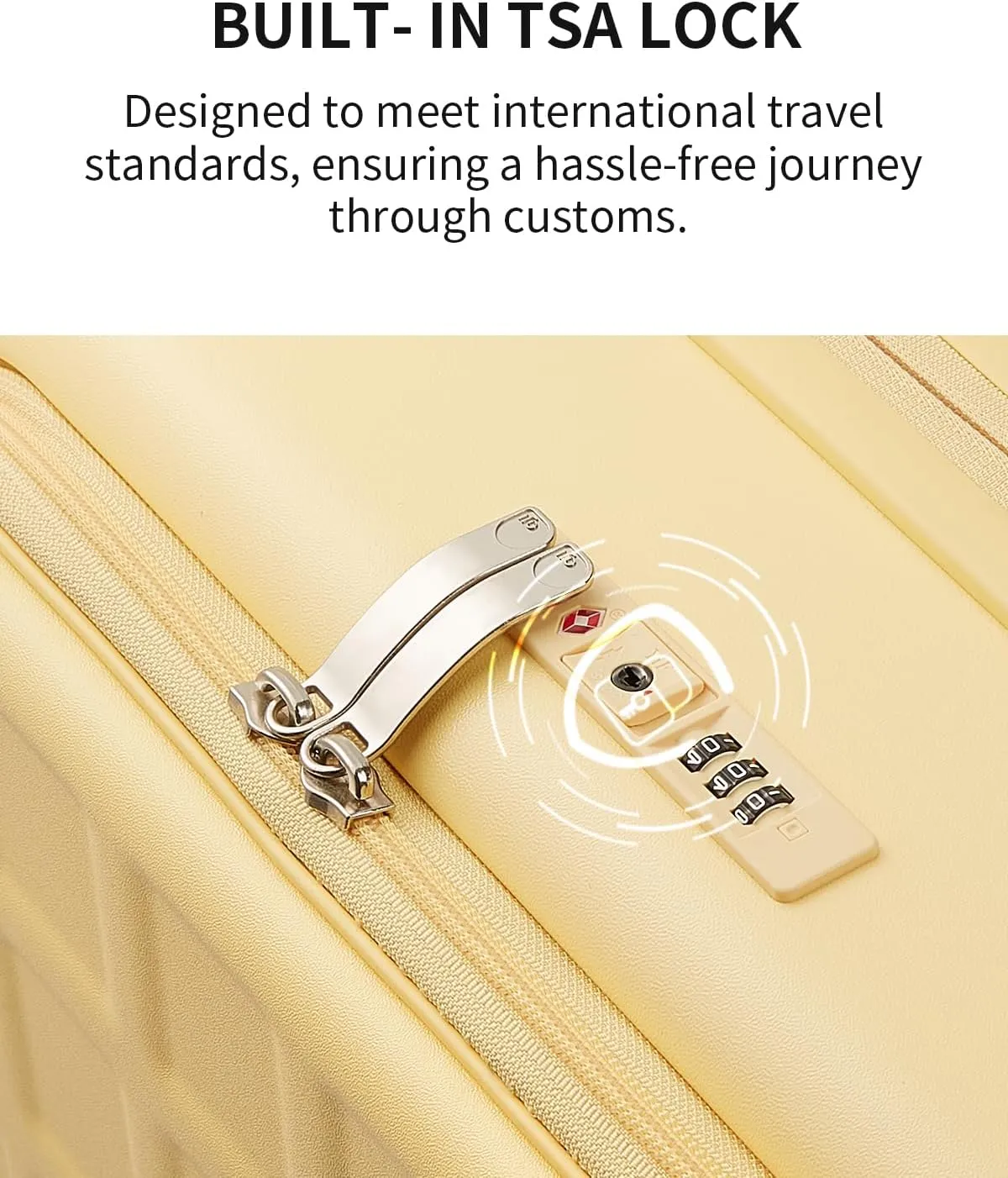 Expandable Top Opening Carry On Luggage Airline Approved, 20 Inch Lightweight Hardside Carry On Suitcase with Spinner Wheels, Travel Luggage for Women Men, Cheese Yellow