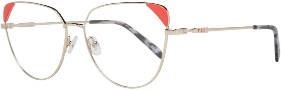 Eyeglasses Emilio Pucci EP 5112 028 Shiny Rose Gold, Coral Front Detail, Blue Ha