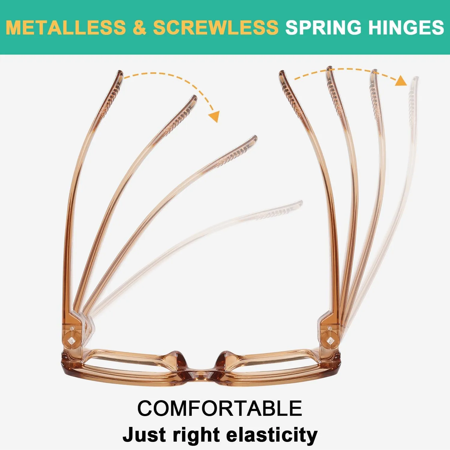 Eyekepper Women's Reading Glasses Metalless Screwless Spring Hinges 6 Pack Ladies Oversized Square Thick Frame Readers  2.25