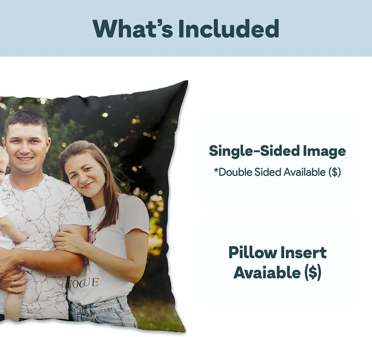 Fabric Textile Products Custom Pillow - USA Made - Personalized Pillows with Pictures or Text - Throw Pillow - Personalized Gift - Grandparent & Couples Gifts - Pet Pillow - Kids Pillows (16"x16")