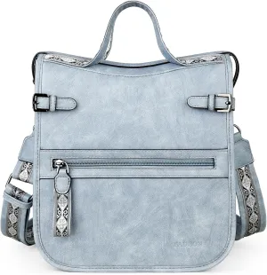 FADEON Crossbody Bags Purses for Women Designer Cross Body Shoulder Bag Purse PU Leather Top Handle Handbag Wide Strap