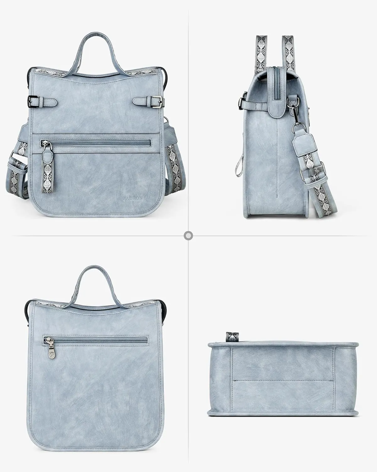 FADEON Crossbody Bags Purses for Women Designer Cross Body Shoulder Bag Purse PU Leather Top Handle Handbag Wide Strap