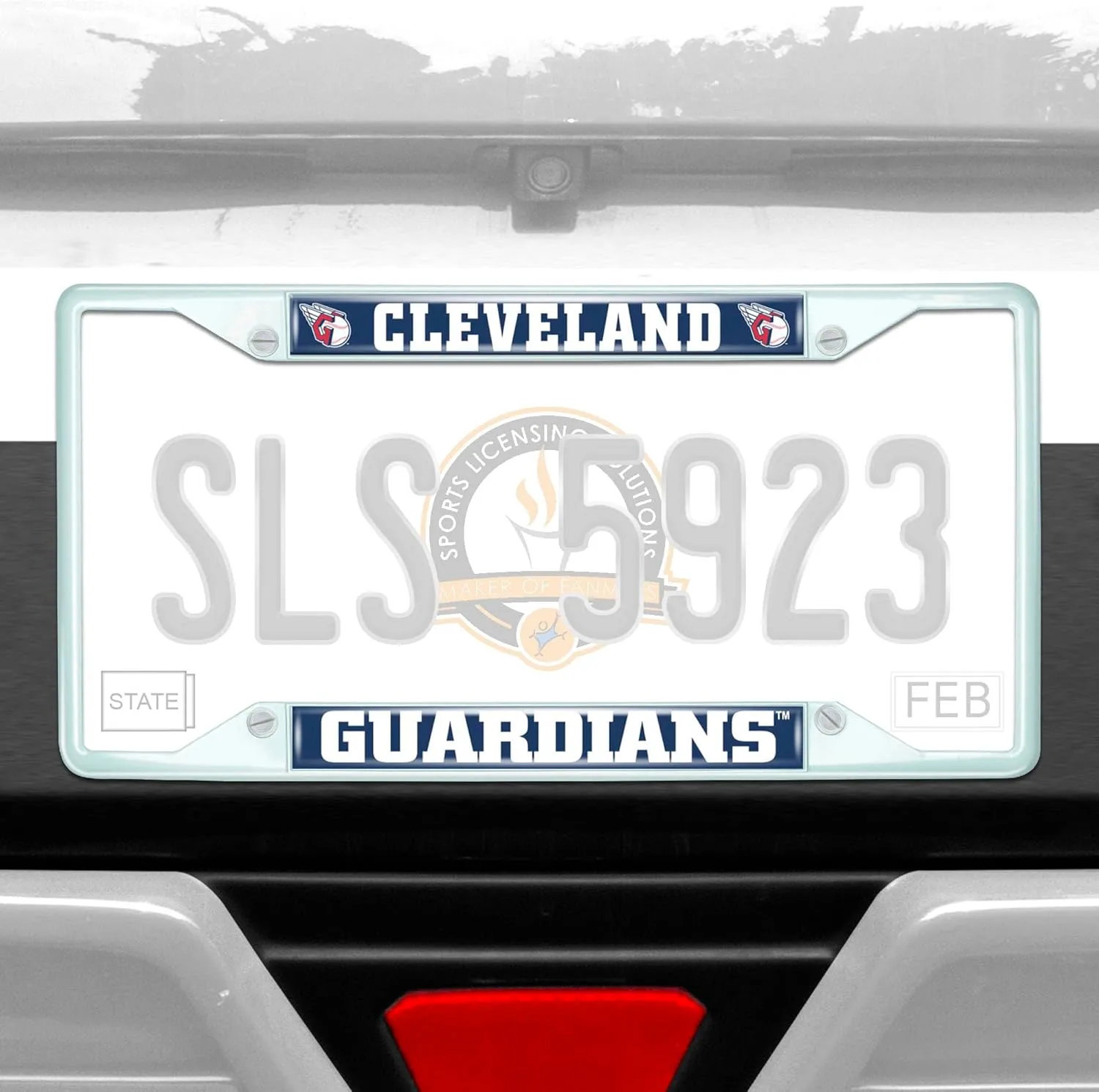 FANMATS 43846 MLB - Cleveland Guardians License Plate Frame - White – Easy Installation on Truck, SUV, Car - Ideal Gift for Die Hard MLB Fan