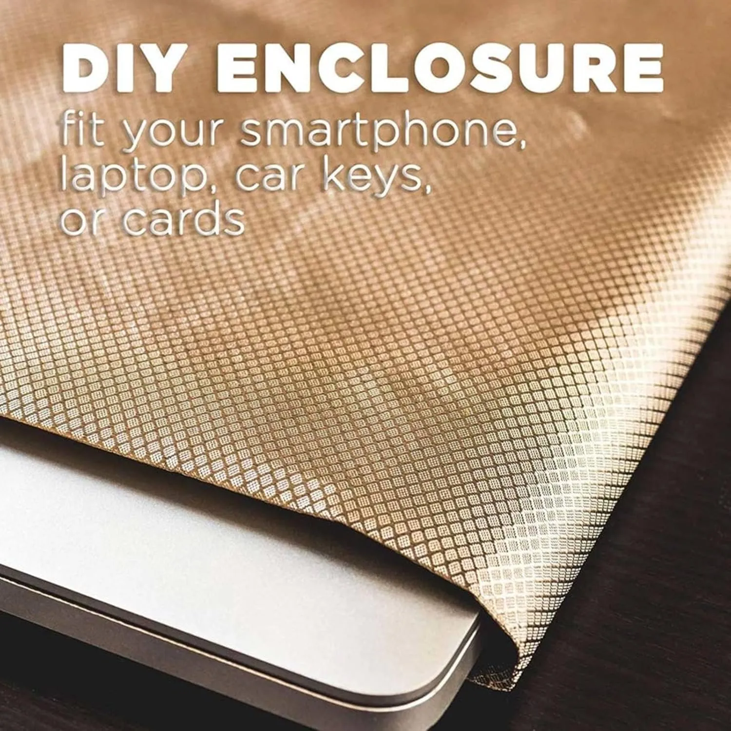 Faraday Cloth Faraday Fabric Bulk Fabric Faraday Bag for Generator RFID Blocking Shielding-Block WiFi for Radiowave Microwave, Electromagnetic Fields,gold-1x1.1m