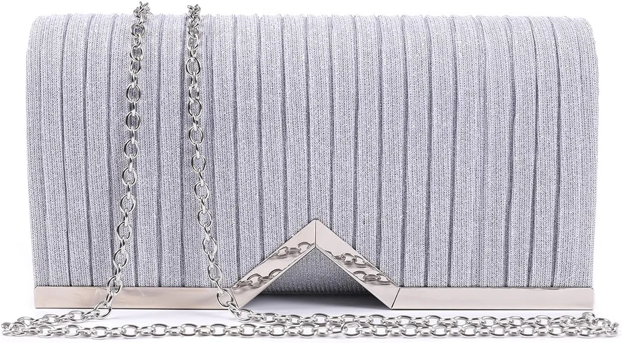 Fashion Clutch Women Evening Bags for Wallets Wedding Formal Prom Vertical bar Folding cloth Handbag purse