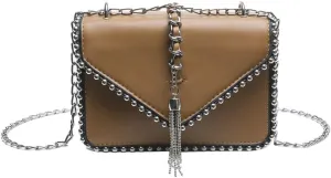 Fashion Shoulder Crossbody Bag for Women PU Leather Small Totes Handbag Y2k Purse Satchel Clutch with Chain