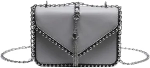 Fashion Shoulder Crossbody Bag for Women PU Leather Small Totes Handbag Y2k Purse Satchel Clutch with Chain