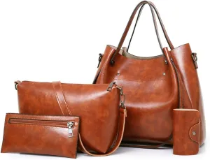 Fashion Tote Bags Shoulder Bag Purses and Handbags for Women Top Handle Satchel Bags Purse Set 4pcs