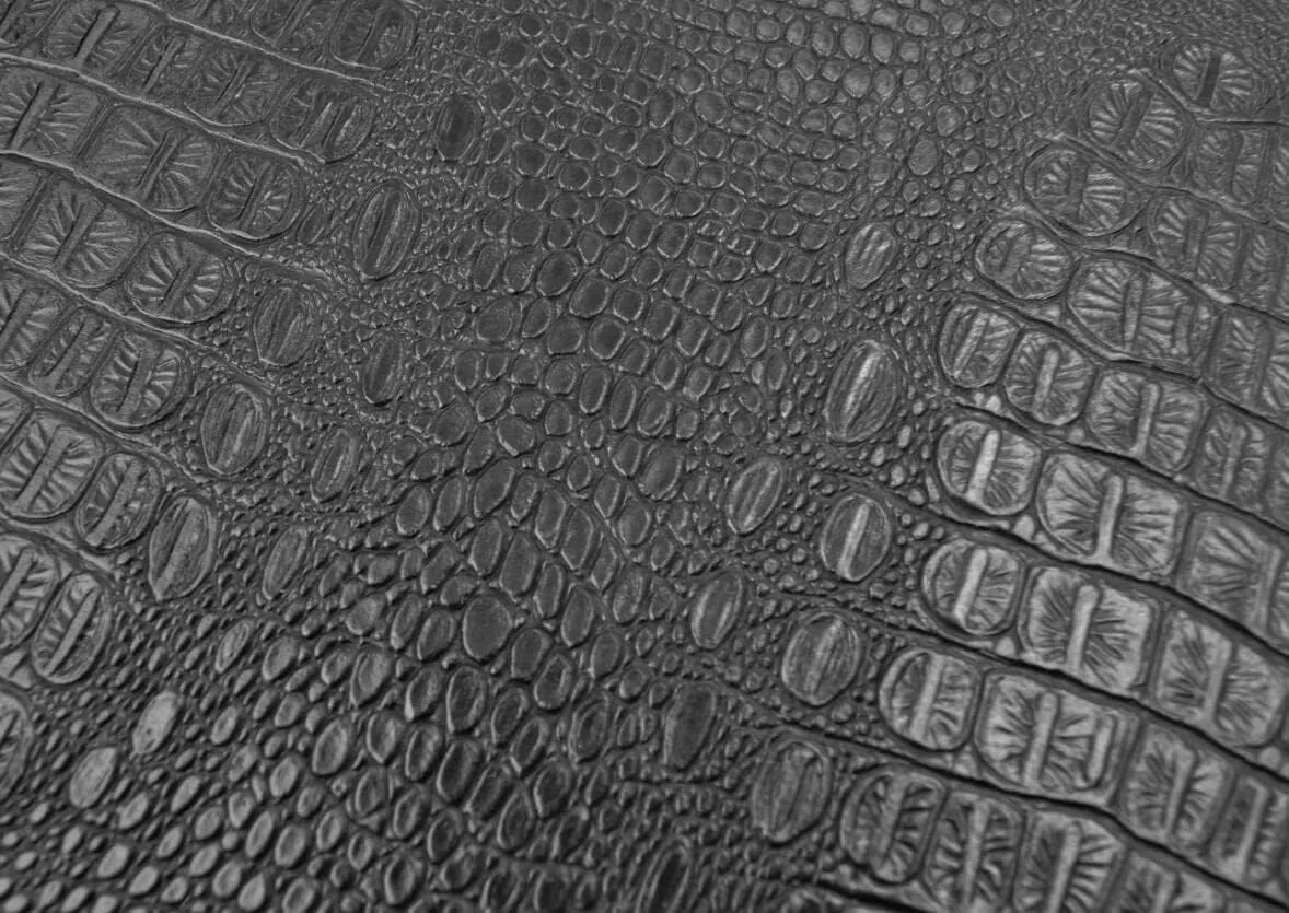 Faux Alligator Leather Crocodile Skin Fabric Alligator Skin Fake Leather Crocodile Fabric Black