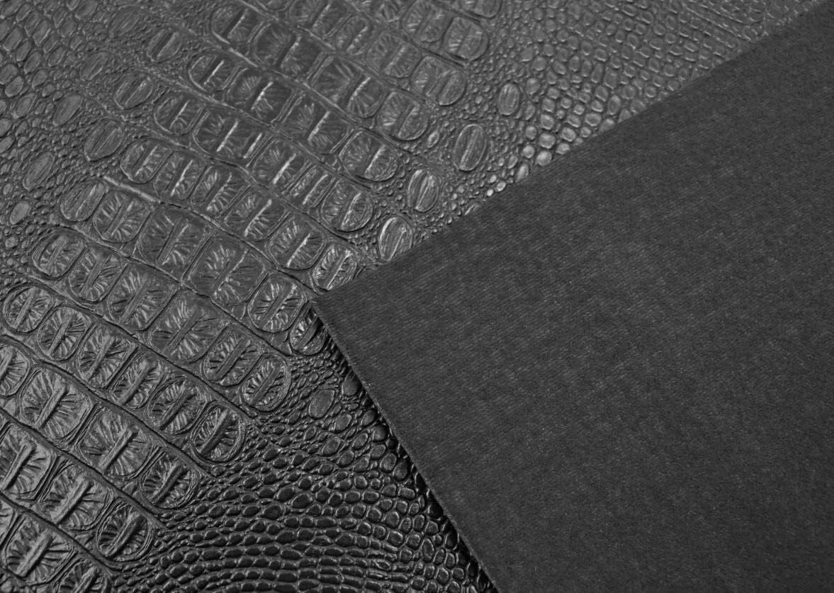Faux Alligator Leather Crocodile Skin Fabric Alligator Skin Fake Leather Crocodile Fabric Black