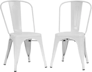 FDW Metal Dining Chairs - Set of 2 Indoor/Outdoor Chairs - 18 Inch Seat Height - 330LBS Weight Capacity
