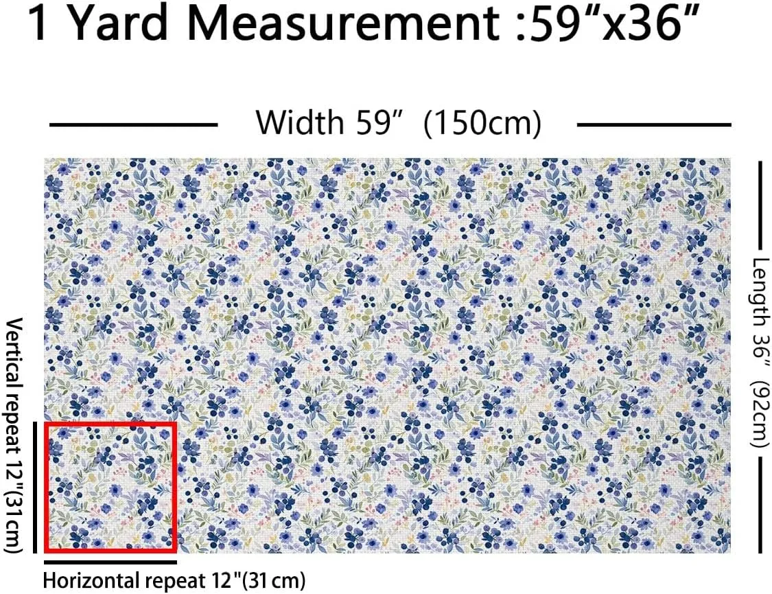 Feelyou Blueberries Fabric by The Yard 1 Yard Fresh Fruits Print Decorative Waterproof Outdoor Fabric Botanical Flowers Upholstery Fabric for Chairs Tropical Fruit Print DIY Reupholstery Fabric