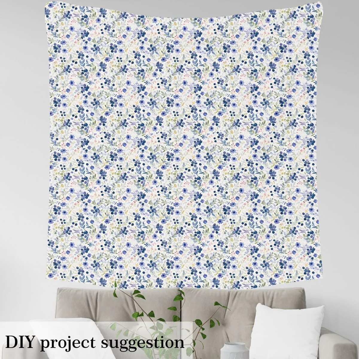 Feelyou Blueberries Fabric by The Yard 1 Yard Fresh Fruits Print Decorative Waterproof Outdoor Fabric Botanical Flowers Upholstery Fabric for Chairs Tropical Fruit Print DIY Reupholstery Fabric