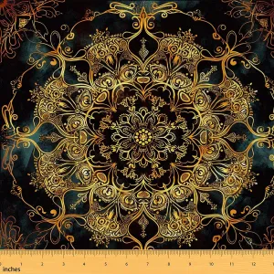 Feelyou Bohemian Fabric by The Yard 1 Yard Modern Ethnic Floral Decorative Waterproof Outdoor Fabric Exotic Style Upholstery Fabric for Chairs Luxury European Pattern DIY Reupholstery Fabric