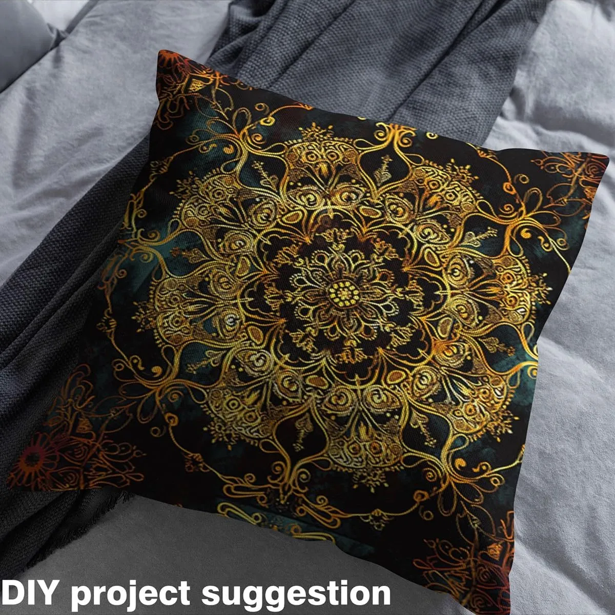 Feelyou Bohemian Fabric by The Yard 1 Yard Modern Ethnic Floral Decorative Waterproof Outdoor Fabric Exotic Style Upholstery Fabric for Chairs Luxury European Pattern DIY Reupholstery Fabric